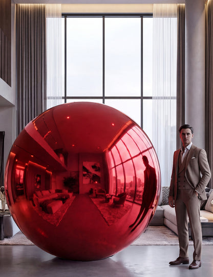 Globo gigante bola espejo roja 200 cm