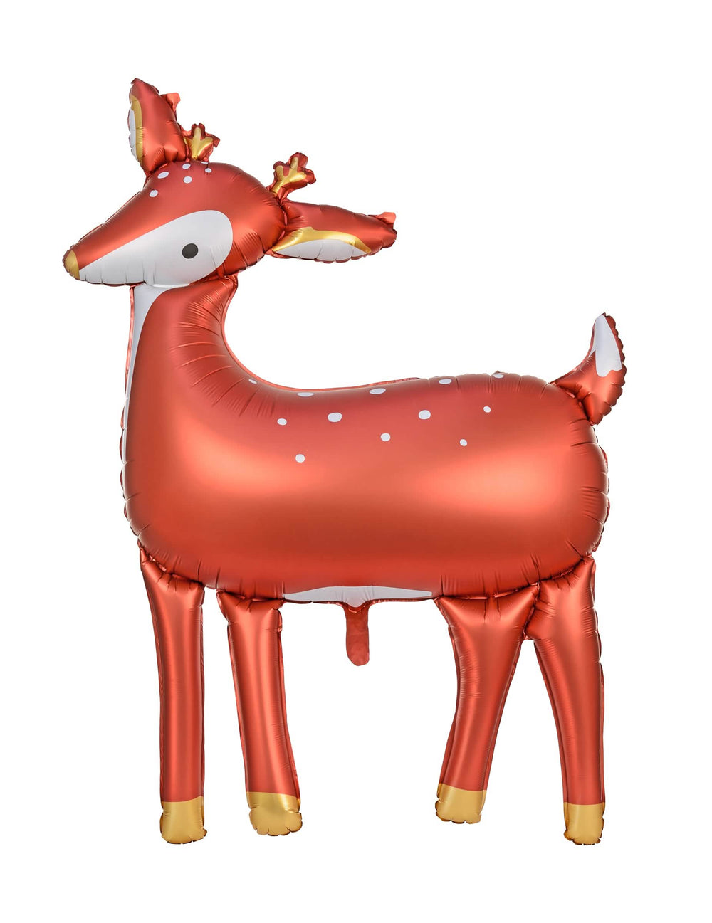 Ballon géant en aluminium biche pour fête marron cuivré à pois blancs