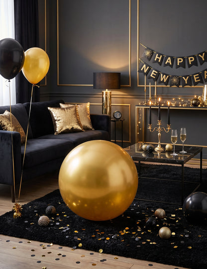 Globo gigante de látex dorado 80 cm
