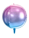 Globo esfera de aluminio degradado rosa y azul 35 cm inflable con helio
