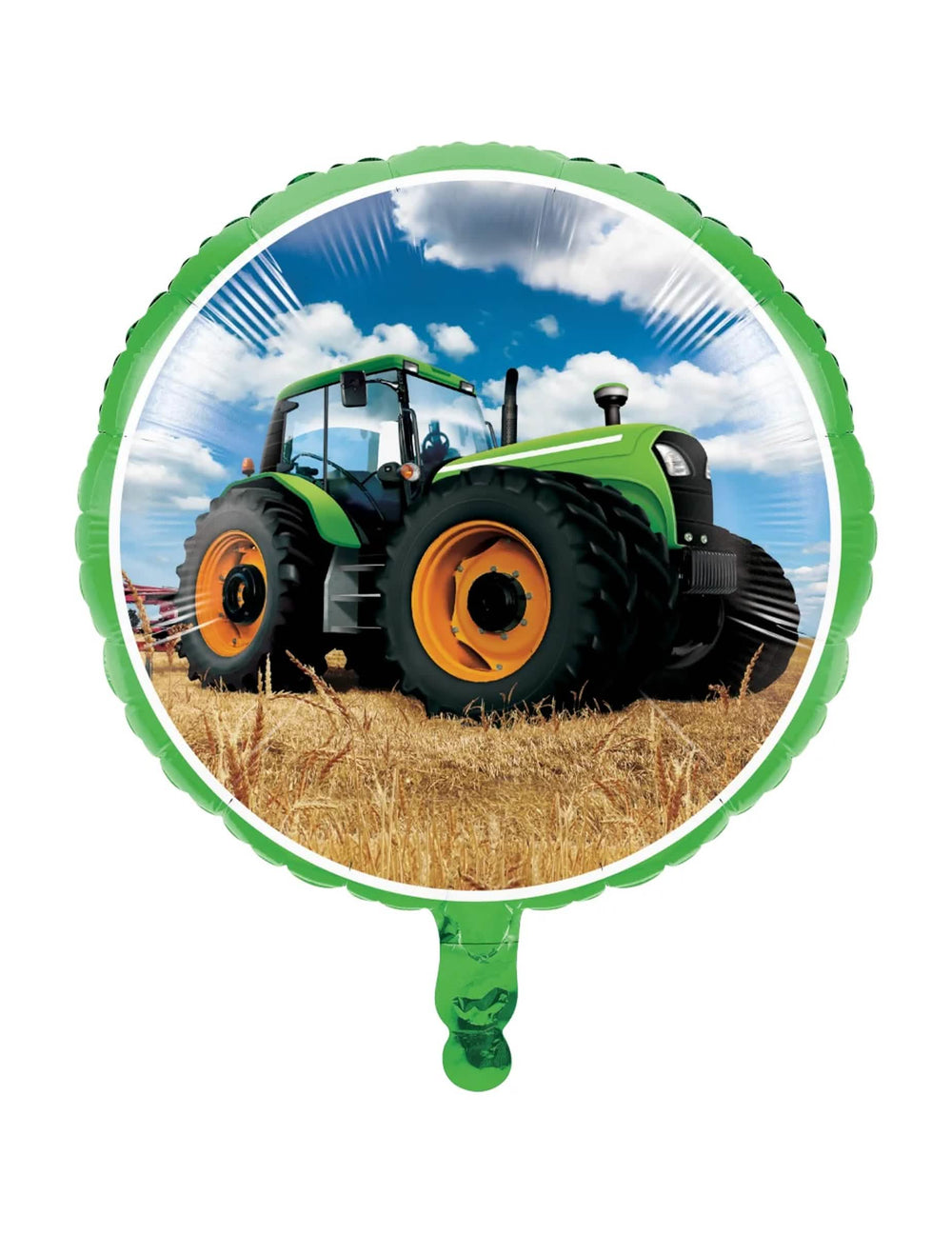 Globo tractor de granja para niño verde