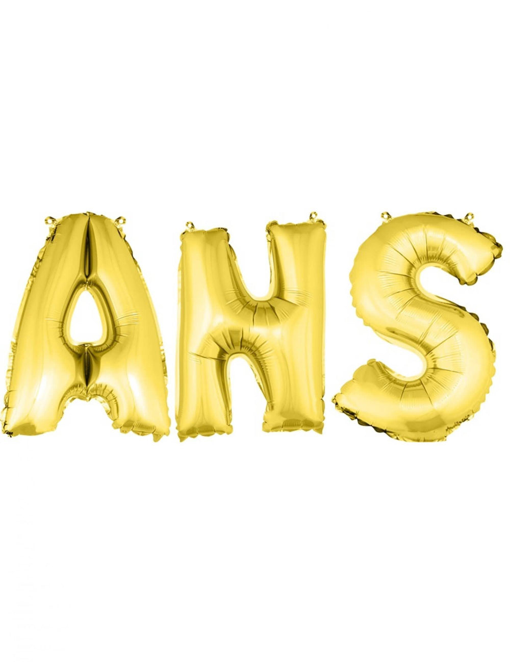 globos de aluminio con letras ANS para cumpleaños dorados