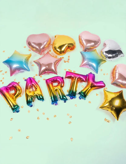 Assortiment de ballons cœurs et étoiles des ballons aluminium lettres Party arc-en-ciel