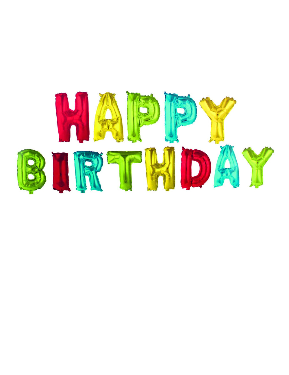 globos letras aluminio Happy Birthday para cumpleaños multicolor