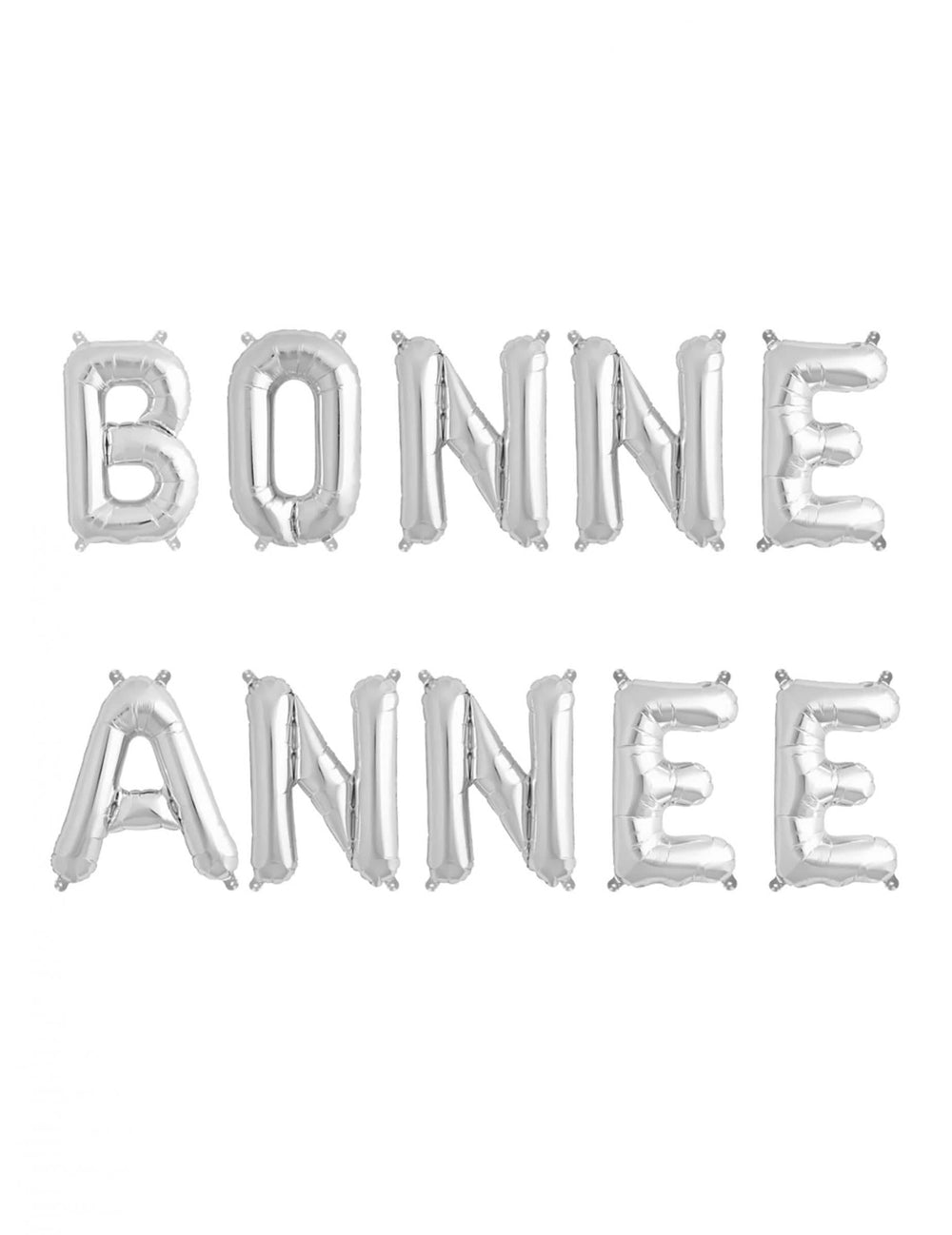 globos letras Bonne Année plateado
