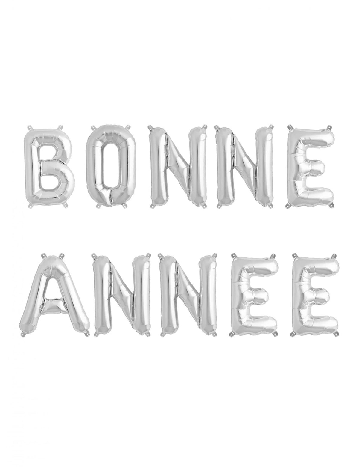 globos letras Bonne Année plateado