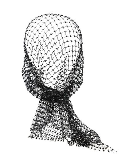 Bandana de rejilla con strass negro para adulto