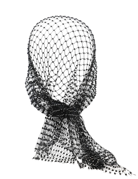 Bandana de rejilla con strass negro para adulto