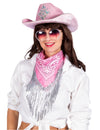 Bandana rosa con flecos y lentejuelas para adulto