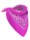 Bandana rose fluo pour adulte fuchsia à motifs paisley