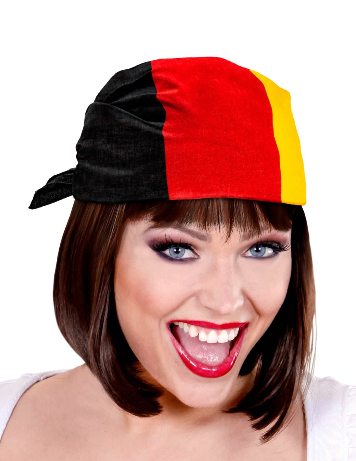 Vista frontal del bandana de aficionados alemania