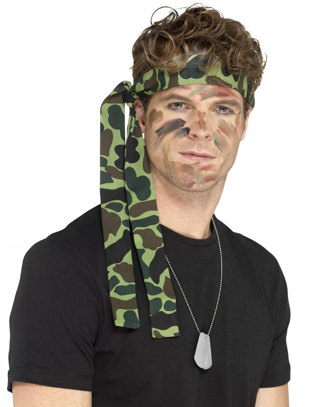 Banda para hombre militar camuflaje verde y marrón