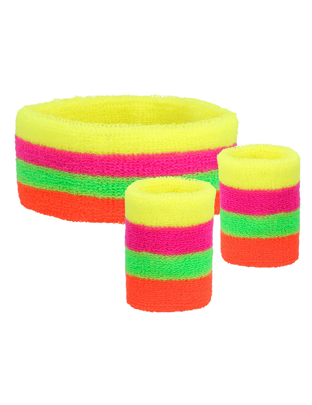 Diadema y muñequeras de los 80 multicolor para adultos