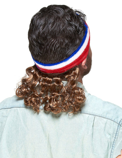 Vue de dos du bandeau mulet bleu blanc et rouge