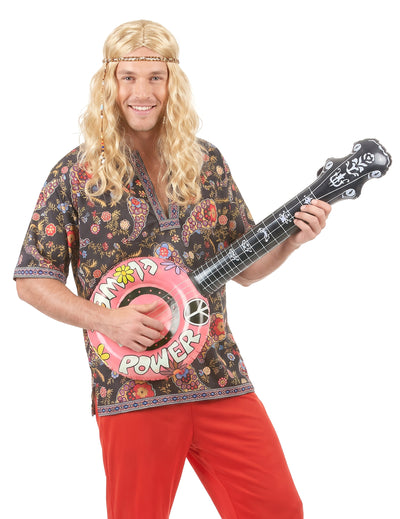 Banjo hinchable hippie rosa