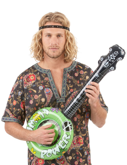 Banjo hinchable hippie verde