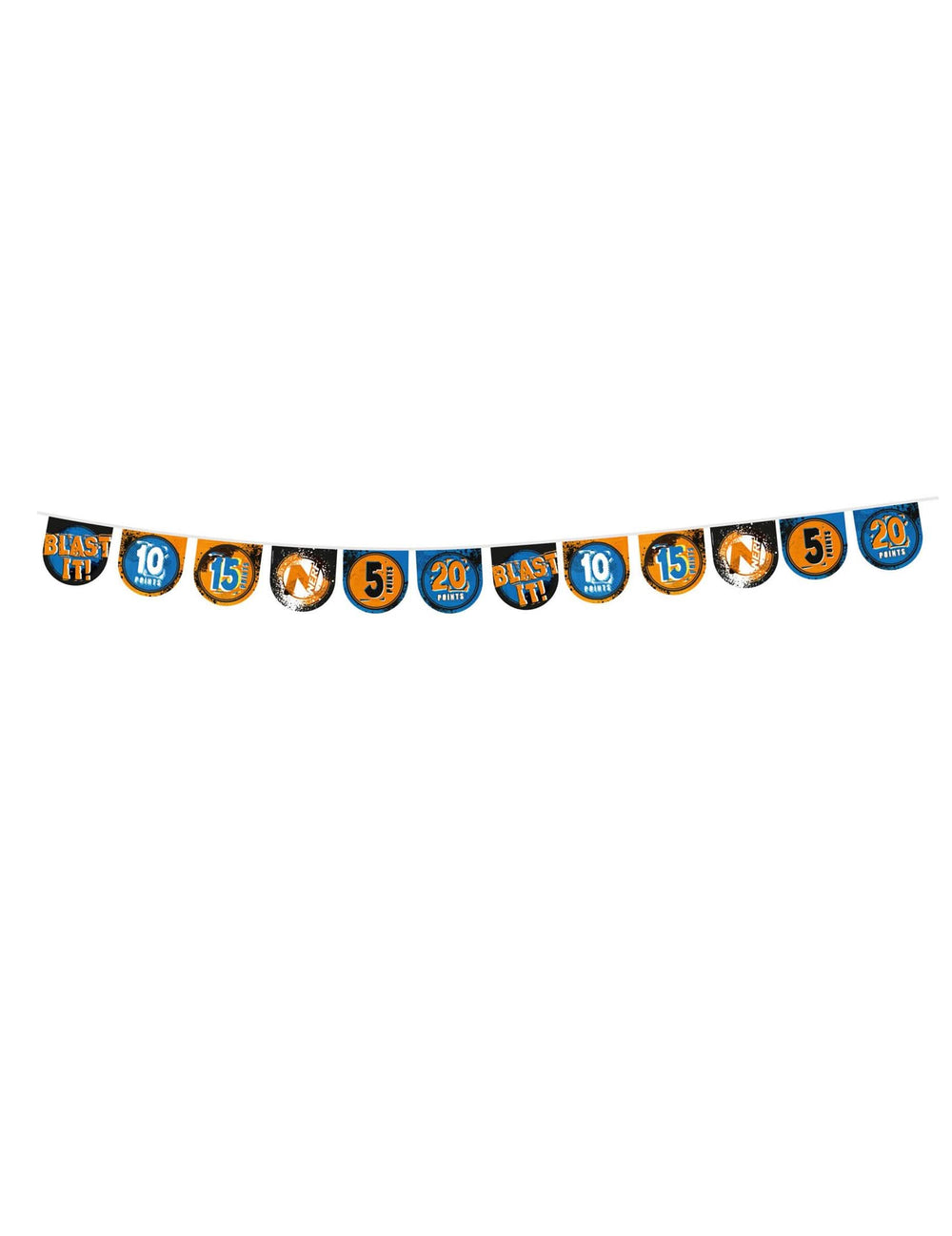 Bannière Nerf™ pour enfant orange et bleue avec fanions de points de score