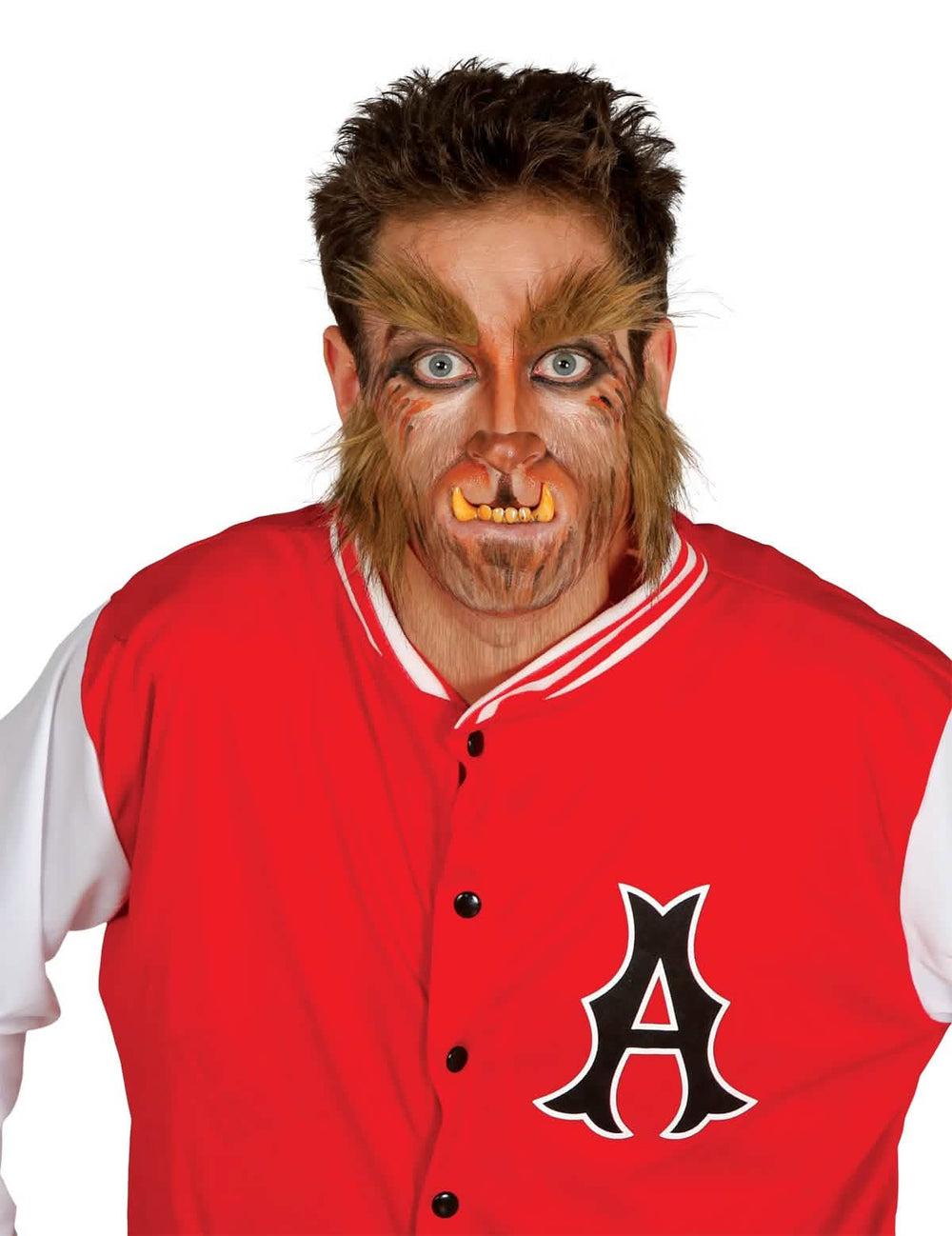Barba y cejas de hombre lobo marrón