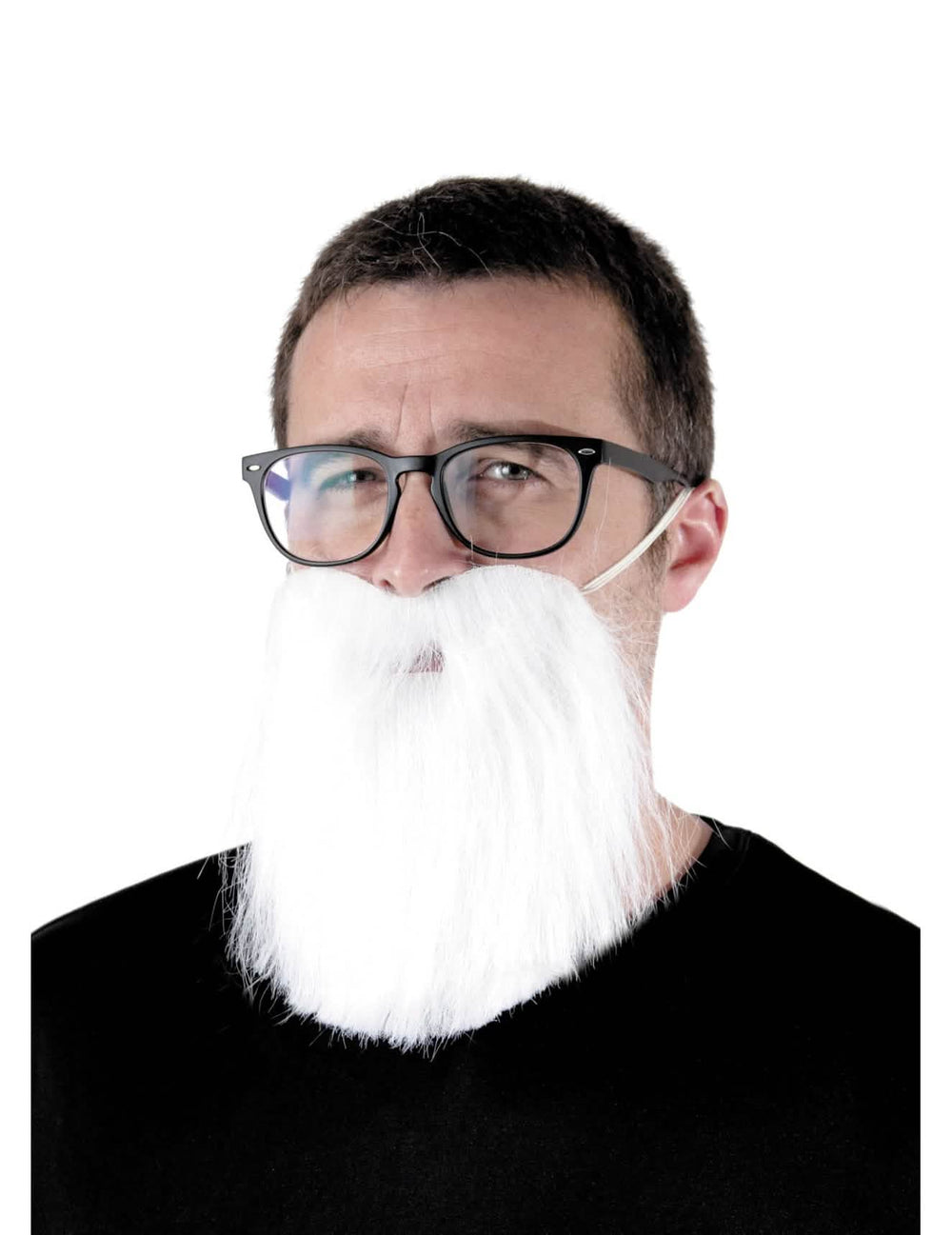 barba hipster para adulto blanca