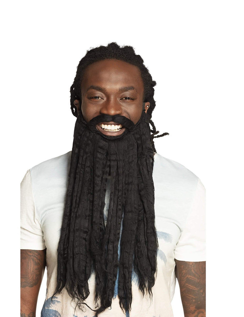 Barba rastaman para adulto negra con largas rastas