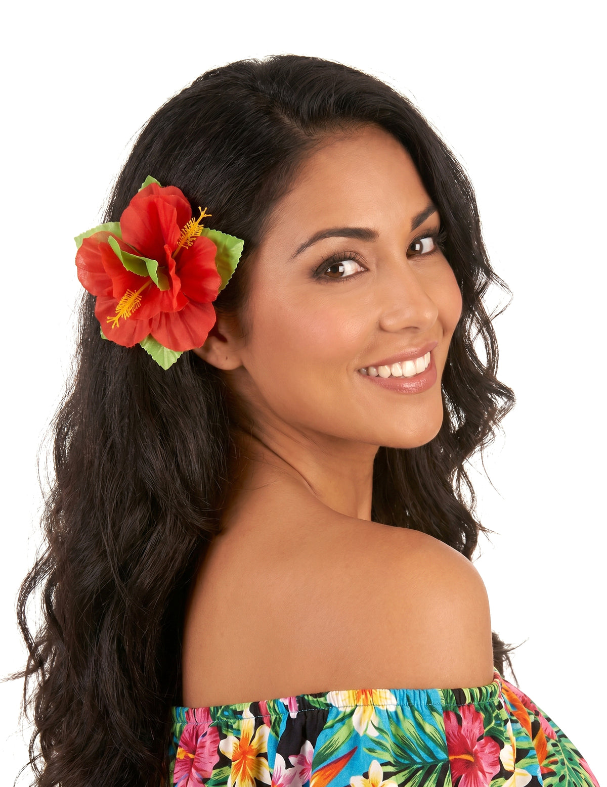 Pasador flor roja Hawái