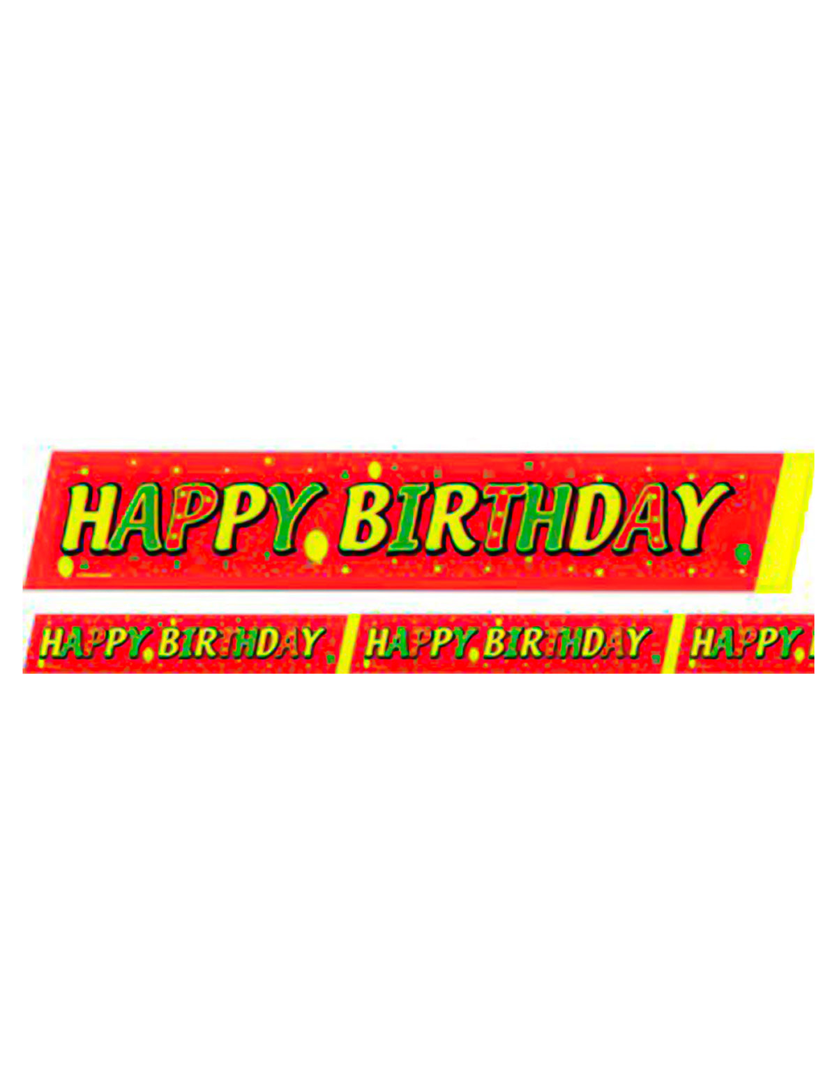 Cinta de balizamiento decoración Feliz Cumpleaños rojo-verde-amarillo 600x6cm