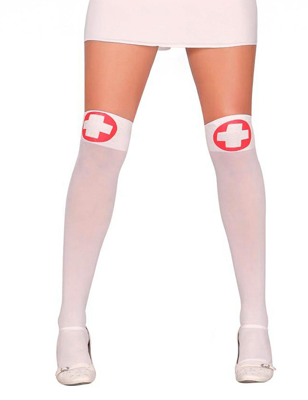 Calcetines de enfermera con cruz para mujer blancos