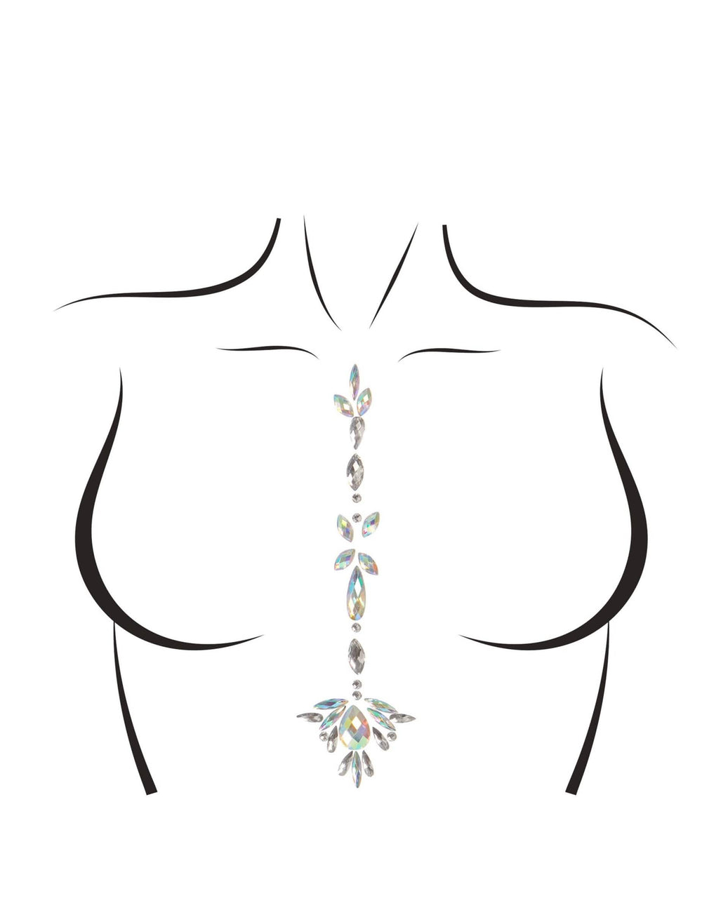 joyas para el cuerpo adhesivas jade para mujer irisadas