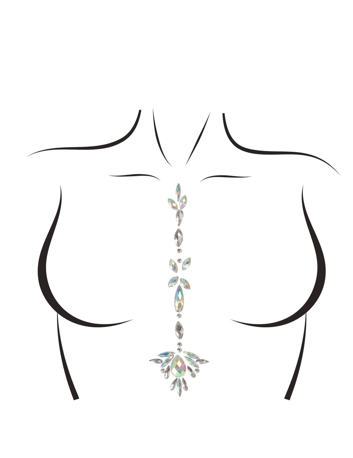 joyas para el cuerpo adhesivas jade para mujer irisadas