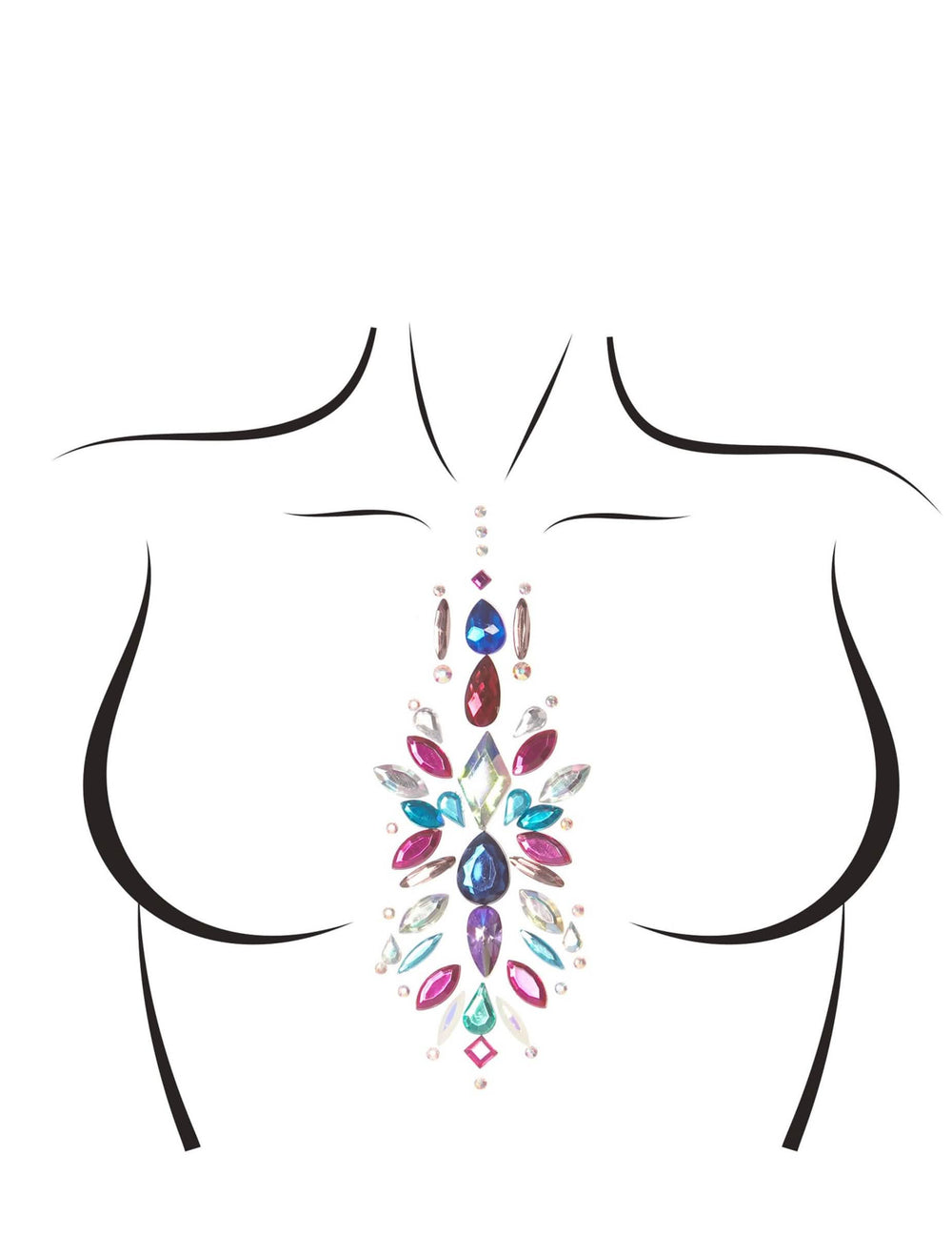 joyas para el cuerpo adhesivas xali para mujer multicolores