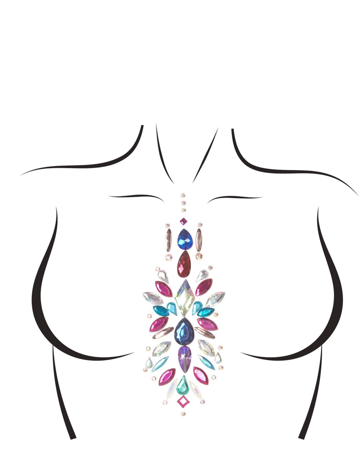 joyas para el cuerpo adhesivas xali para mujer multicolores