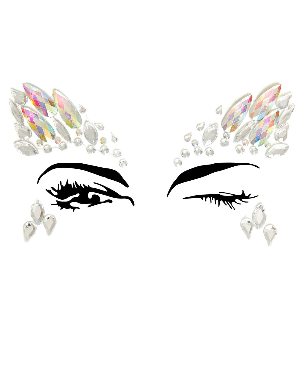 joyas para el rostro adhesivas motivos celestiales para adulto irisadas con reflejos multicolores