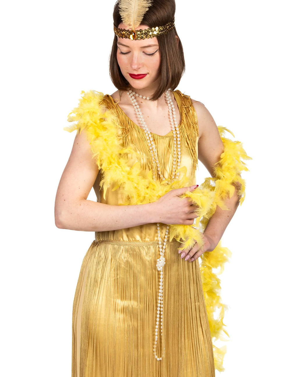 Boa en plumes pour adulte jaune 40g