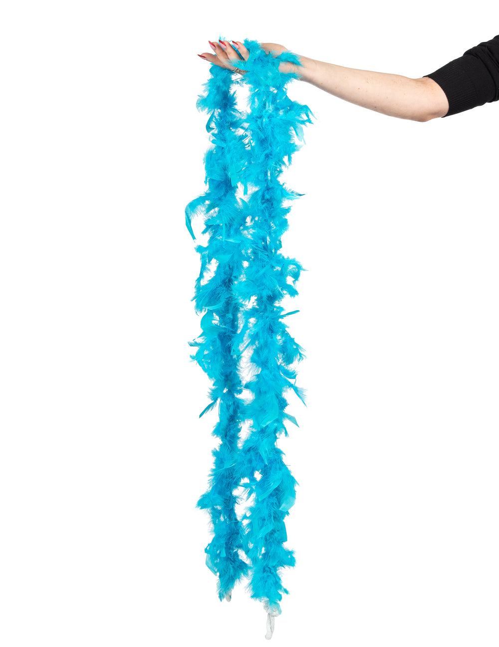 Détail des plumes du boa pour femme turquoise 40g