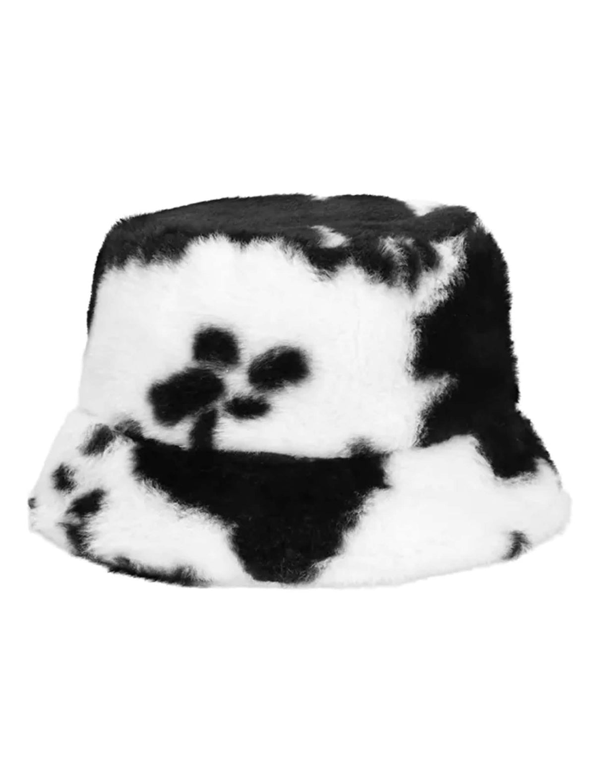 Vue de profil du bob en peluche vache