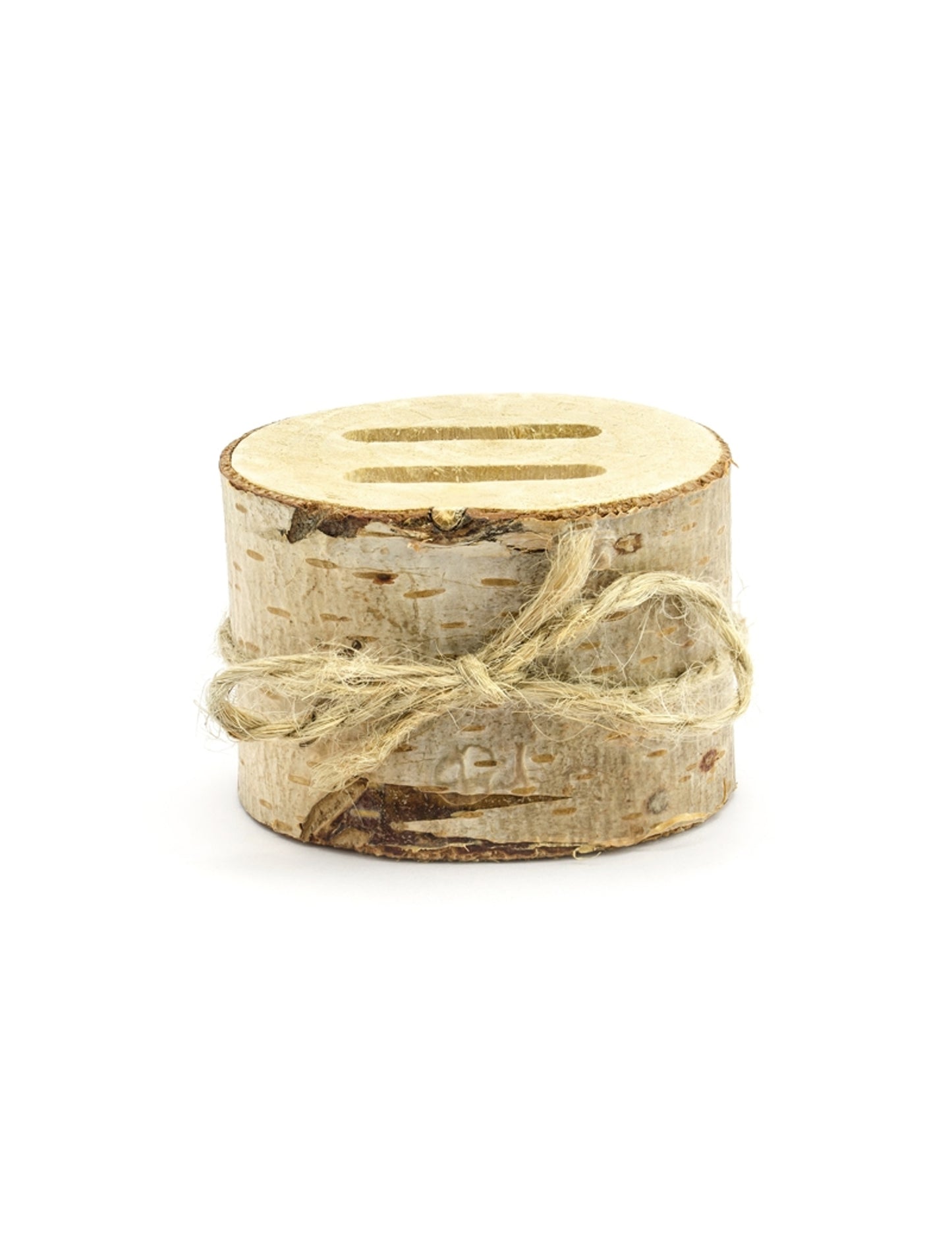 Boîte pour alliances rondin en bois pour mariage rustique avec ficelle