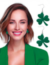 Boucles d'oreilles trèfles Saint Patrick pour femme vertes