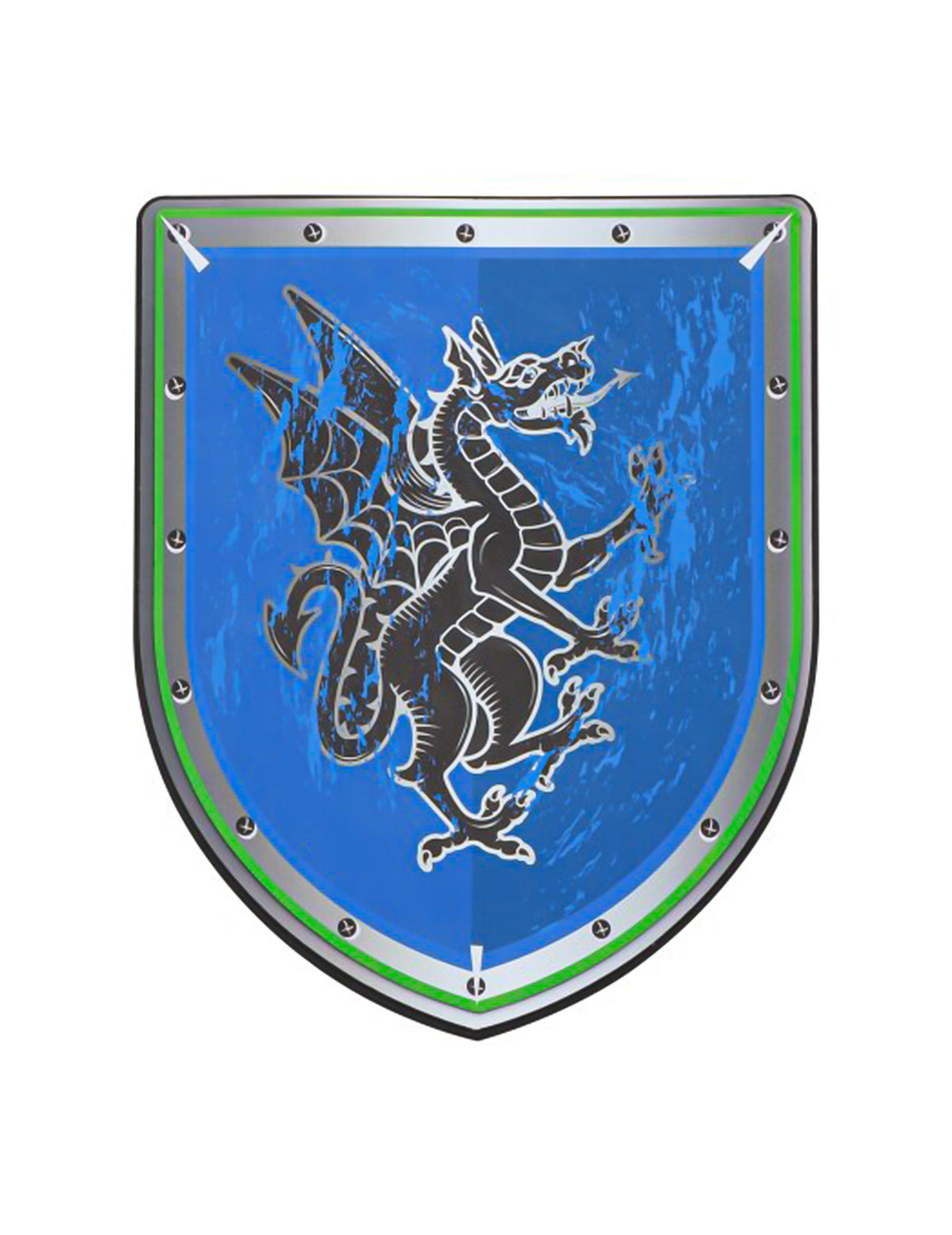 Escudo de caballero dragón azul de espuma 35 cm