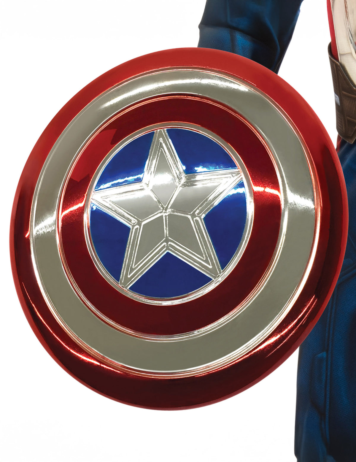 Escudo de plástico metalizado Capitán América™ 30 cm niño