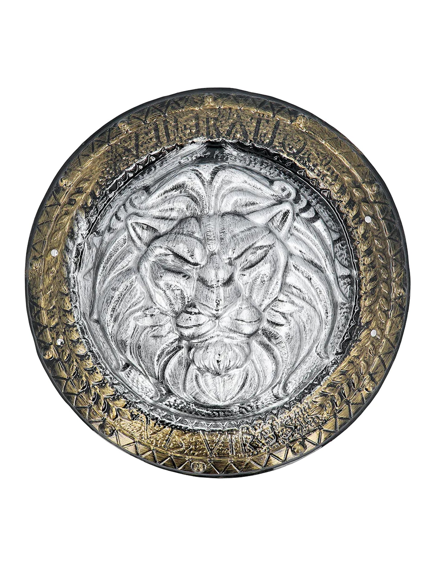 Détail de la tête de lion du Bouclier et Epée de Combat gladiateur