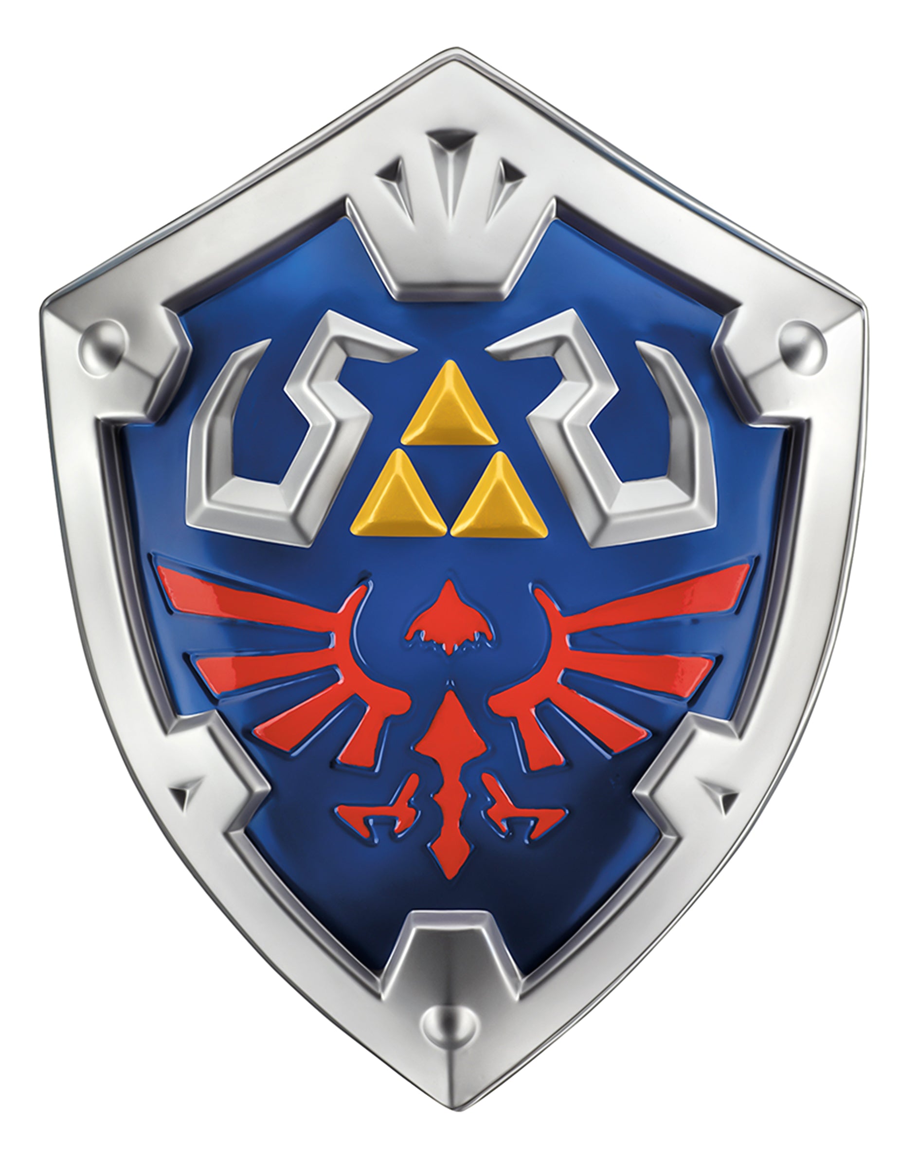 Bouclier Link Zelda™ pour enfant bleu et argent avec motifs rouges et dorés