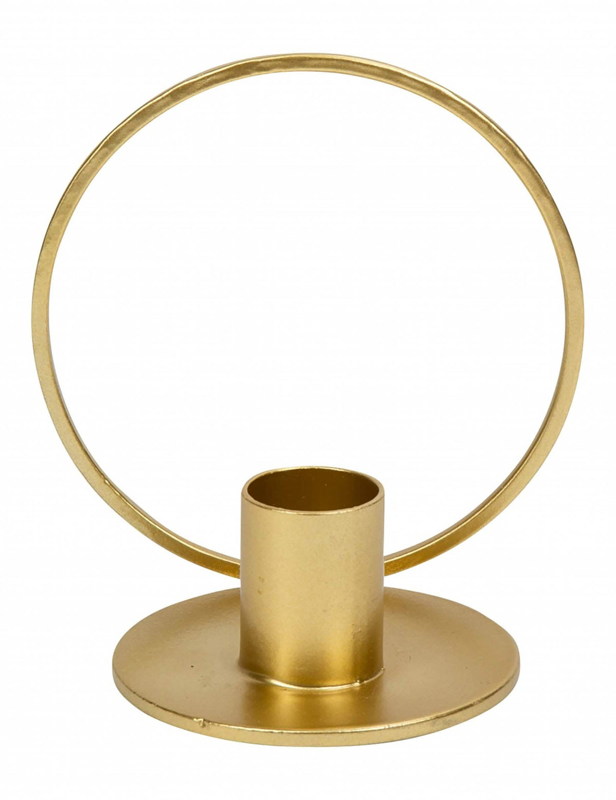 Bougeoir cercle en métal pour décoration de fête doré