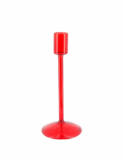 Candelabro Elegance de vidrio rojo 8,5 x 20 cm
