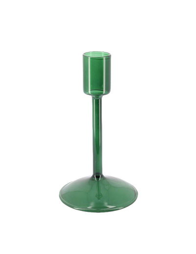 Candelabro Elegance de vidrio verde oscuro 8,5 x 15 cm