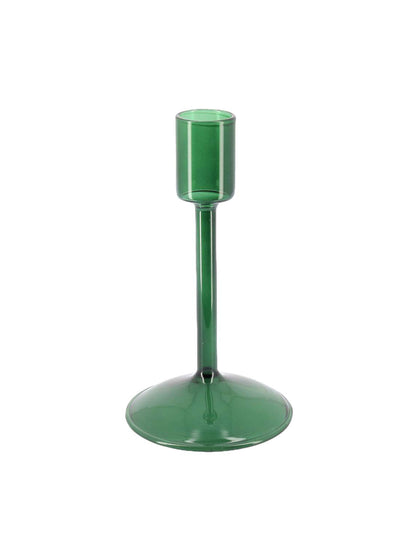 Candelabro Elegance de vidrio verde oscuro 8,5 x 15 cm