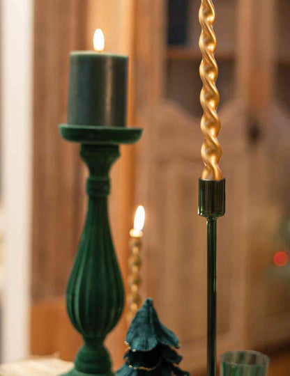 Candelabro Elegance de vidrio verde oscuro 30 cm