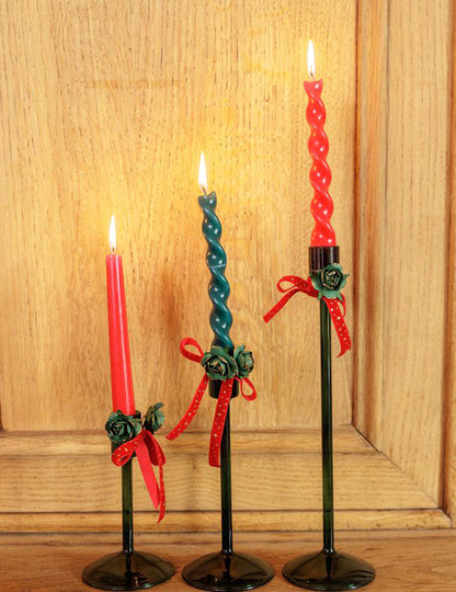 Candelabro Elegance de vidrio verde oscuro 30 cm