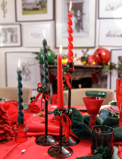 Candelabro Elegance de vidrio verde oscuro 30 cm