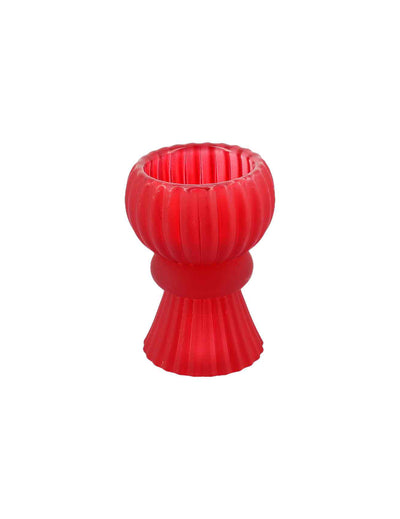 Portavelas de cristal rojo 5 x 8,5 cm