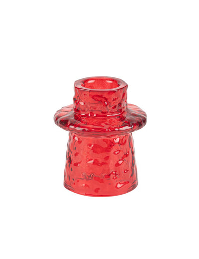 Portavelas de cristal rojo 6 x 7 cm